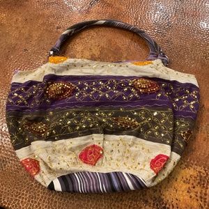 Vintage Indian Sequined Embroidered Boho bag Multi-colored